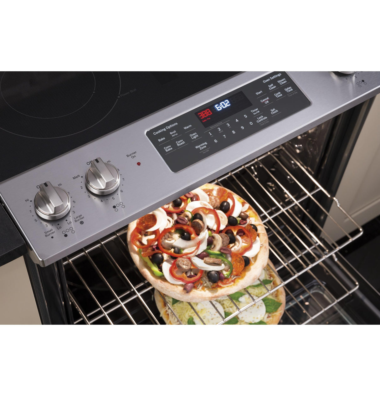 GE® 30" Slide-In Electric Convection Range