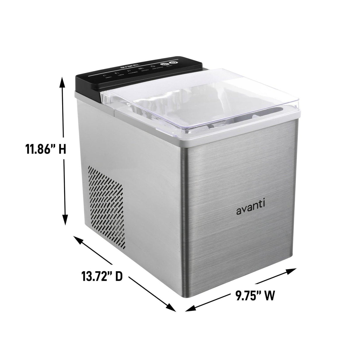 Avanti Speedy Ice Countertop Bullet Ice Maker - Stainless Steel / 5.82 cu. ft.
