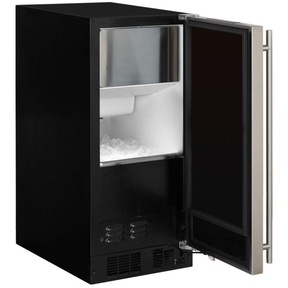15" Marvel Clear Ice Machine with Arctic Illuminice Lighting - Factory Installed Pump - Stainless Steel Door with Left Hinge