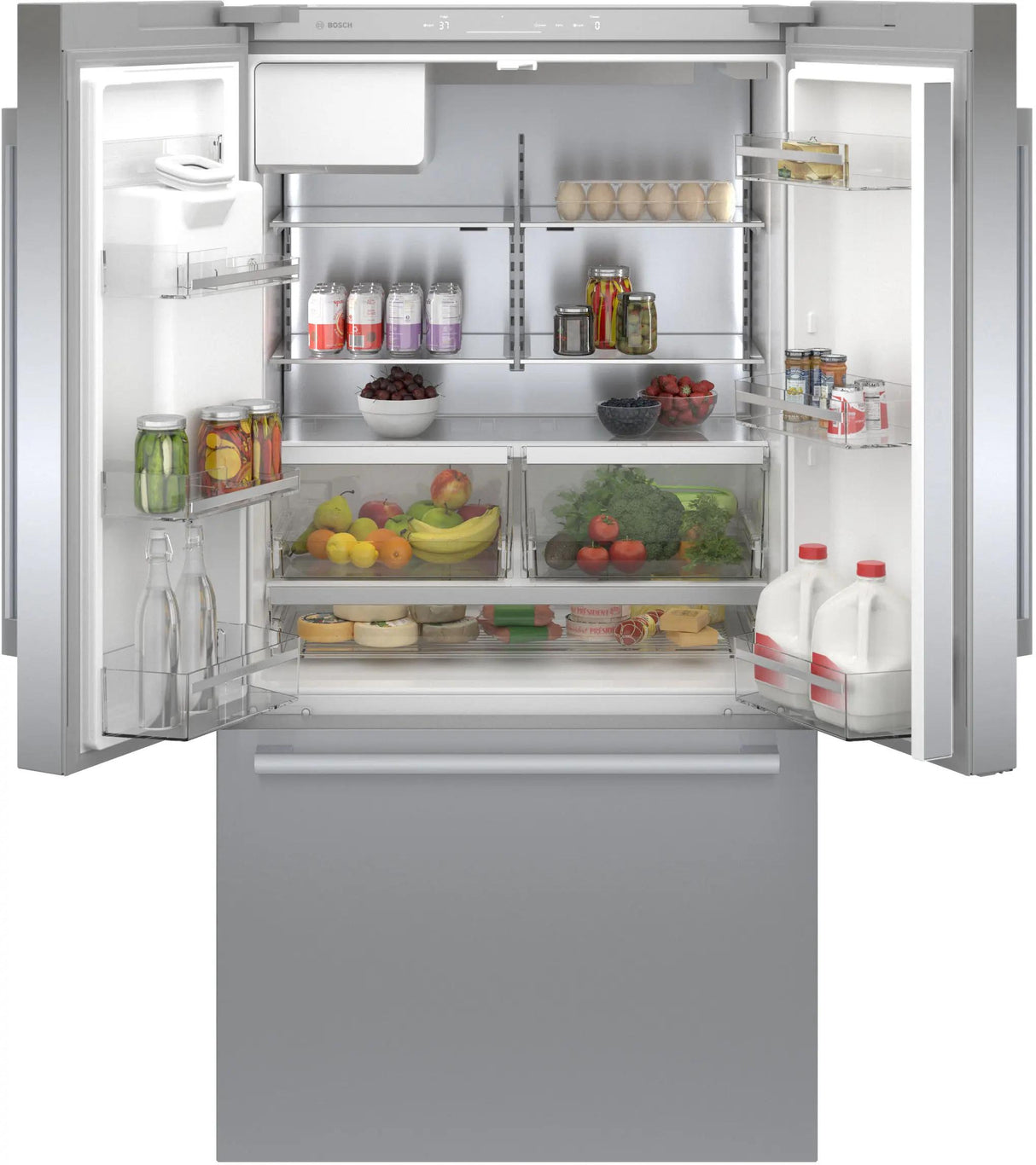 500 Series French Door Bottom Mount Refrigerator 36" Stainless steel (with anti-fingerprint), Total No Frost