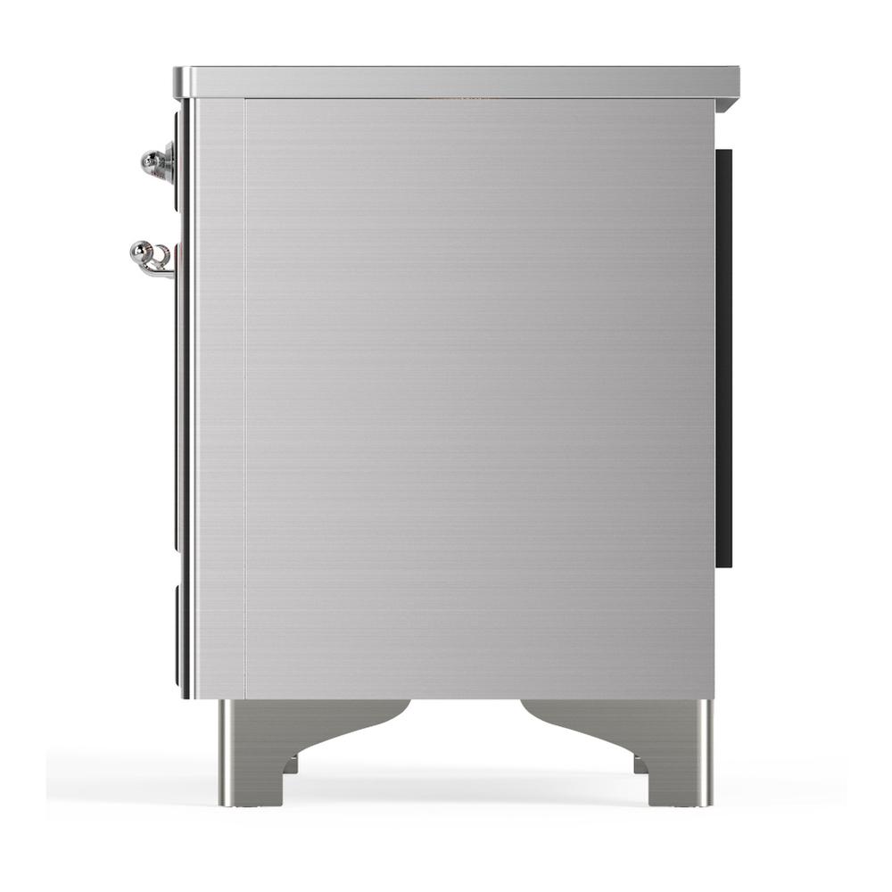 ILVE UMDIB40NR3SSC Majestic III 40 inch Induction Range with 6 Elements, 3.82 cu. ft. Total Oven Capacity (Triple Glass Door, Stainless Steel, Chrome)