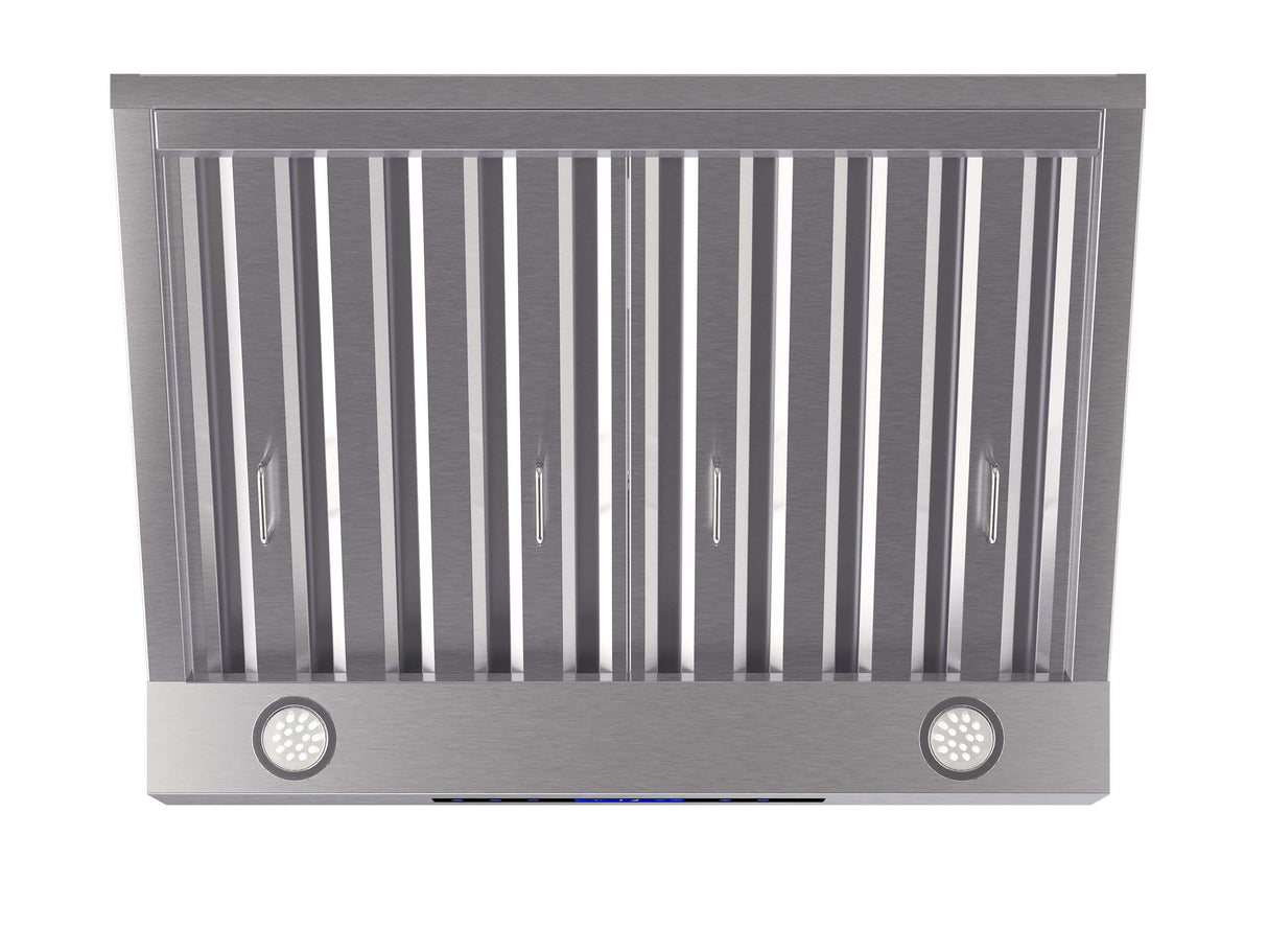 Forno Palazzo 30-Inch Wall Mounted Range Hood, Stainless Steel, Heavy Duty Baffle Filters, Remote Control