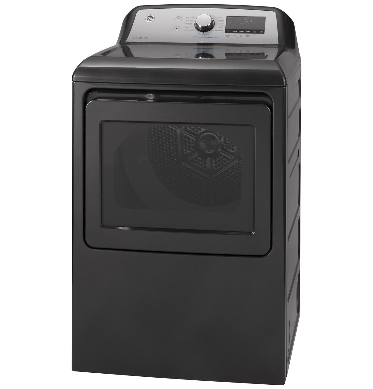 GE® ENERGY STAR® 7.4 cu. ft. Capacity Smart aluminized alloy drum Gas Dryer with Sanitize Cycle and Sensor Dry