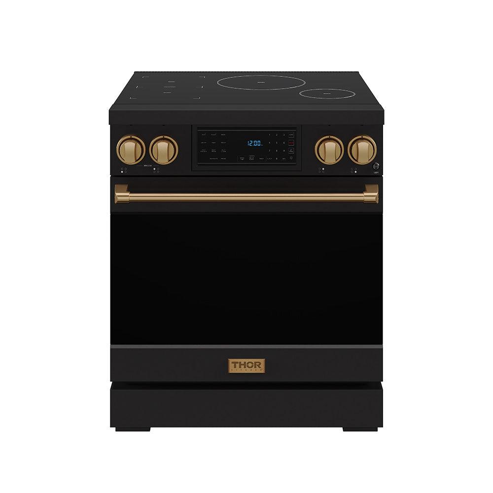 30 Inch Professional Induction Range With Tilt Panel Touch Control In Black and Bronze Gordon Ramsay Series