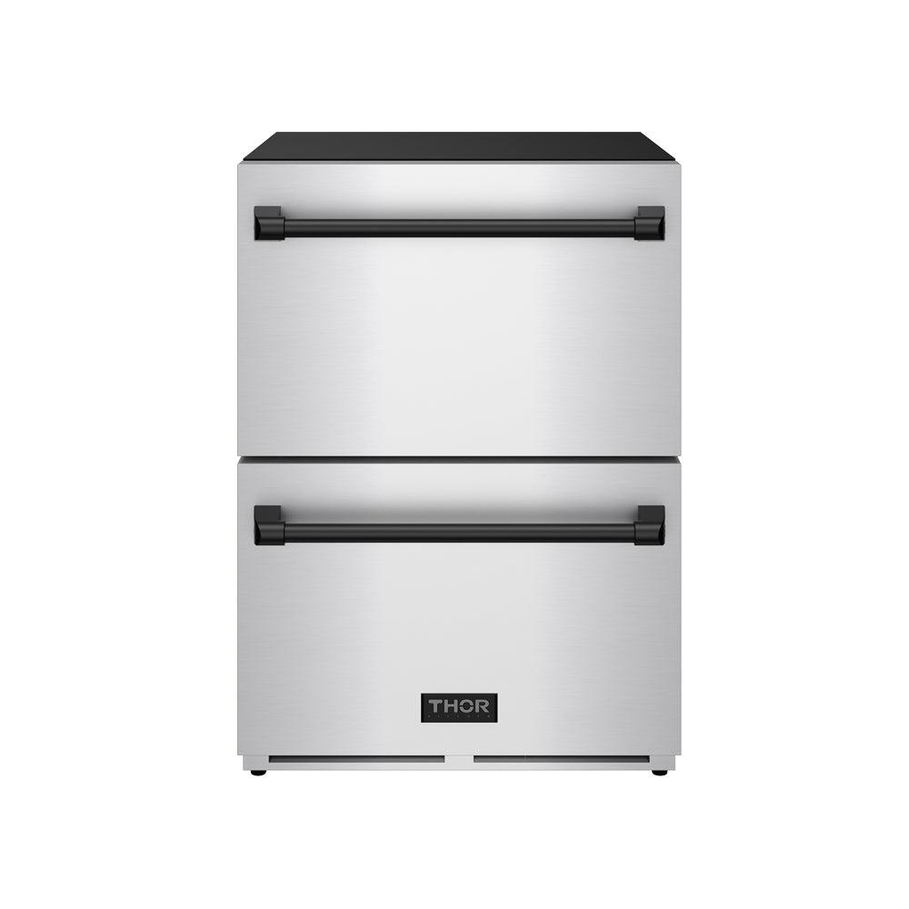 24 Inch Undercounter Built-in / Freestanding Drawer Freezer - Stainless Steel/black Gordon Ramsay Series