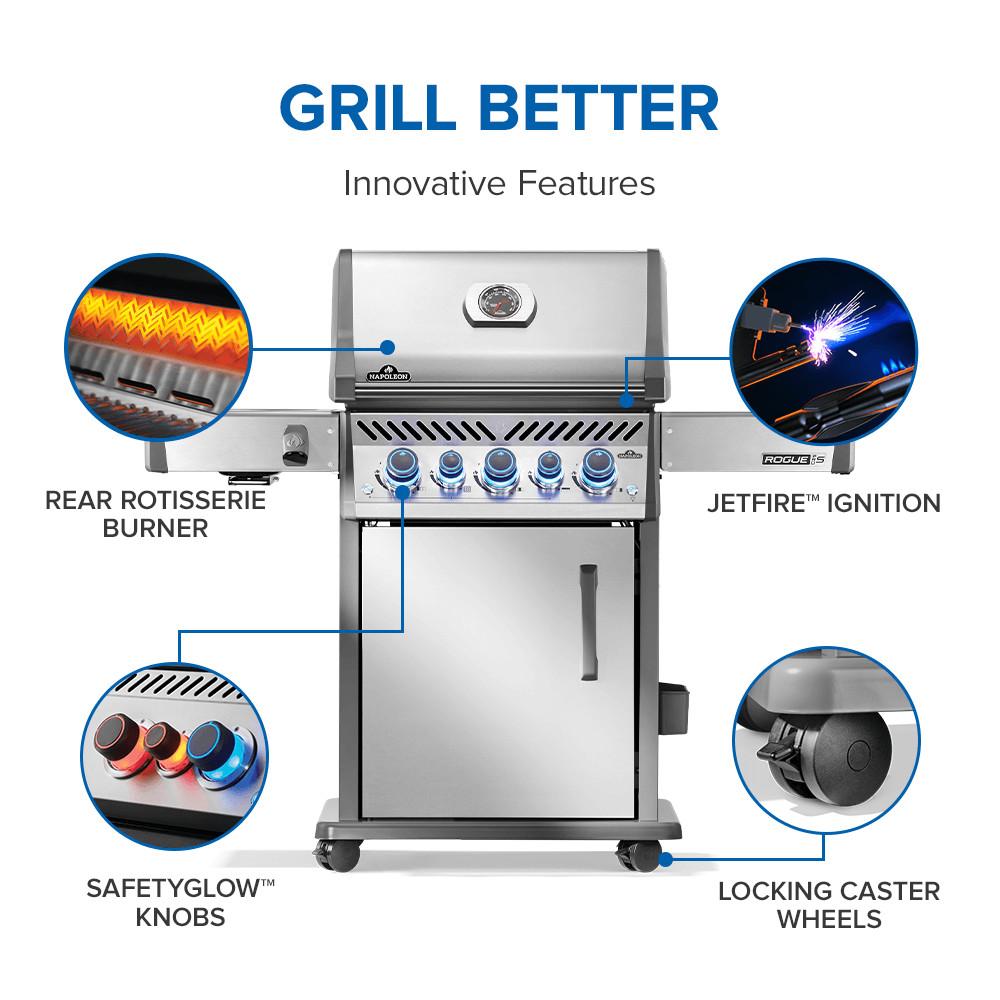 Rogue PRO-S 425 RSIB with Infrared Side and Rear Burner , Propane, Stainless Steel