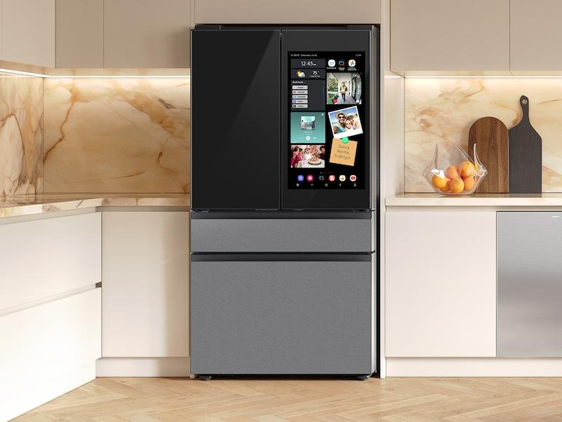 Bespoke 29 cu. ft. 4-Door French Door Refrigerator with AI Family Hub™+ & AI Vision Inside™ in Charcoal Glass and Stainless Steel