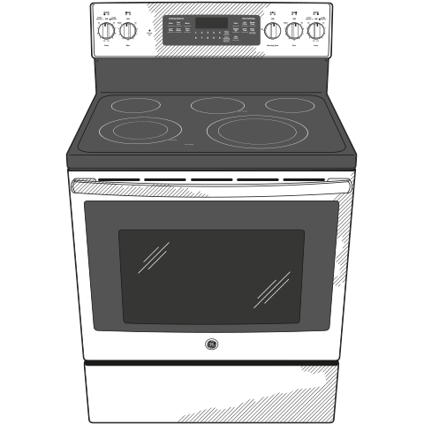 GE® 30" Free-Standing Electric Convection Range