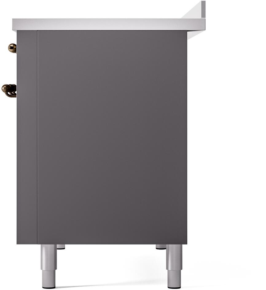 Nostalgie II 48 Inch Electric Freestanding Range in Matte Graphite with Bronze Trim