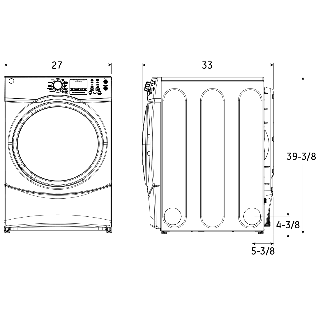 GE® 7.5 cu. ft. Capacity Front Load Electric Dryer with Steam