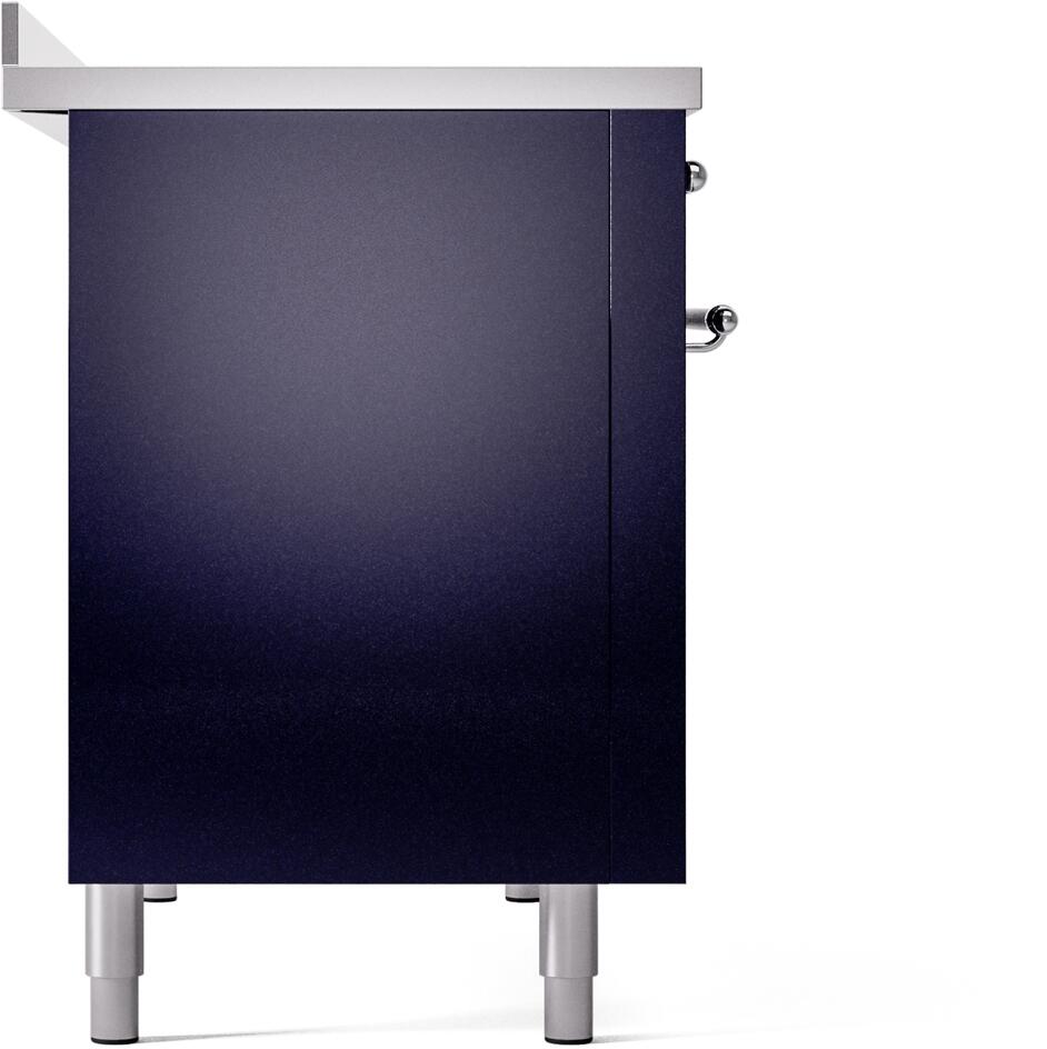 Nostalgie II 48 Inch Electric Freestanding Range in Blue with Chrome Trim