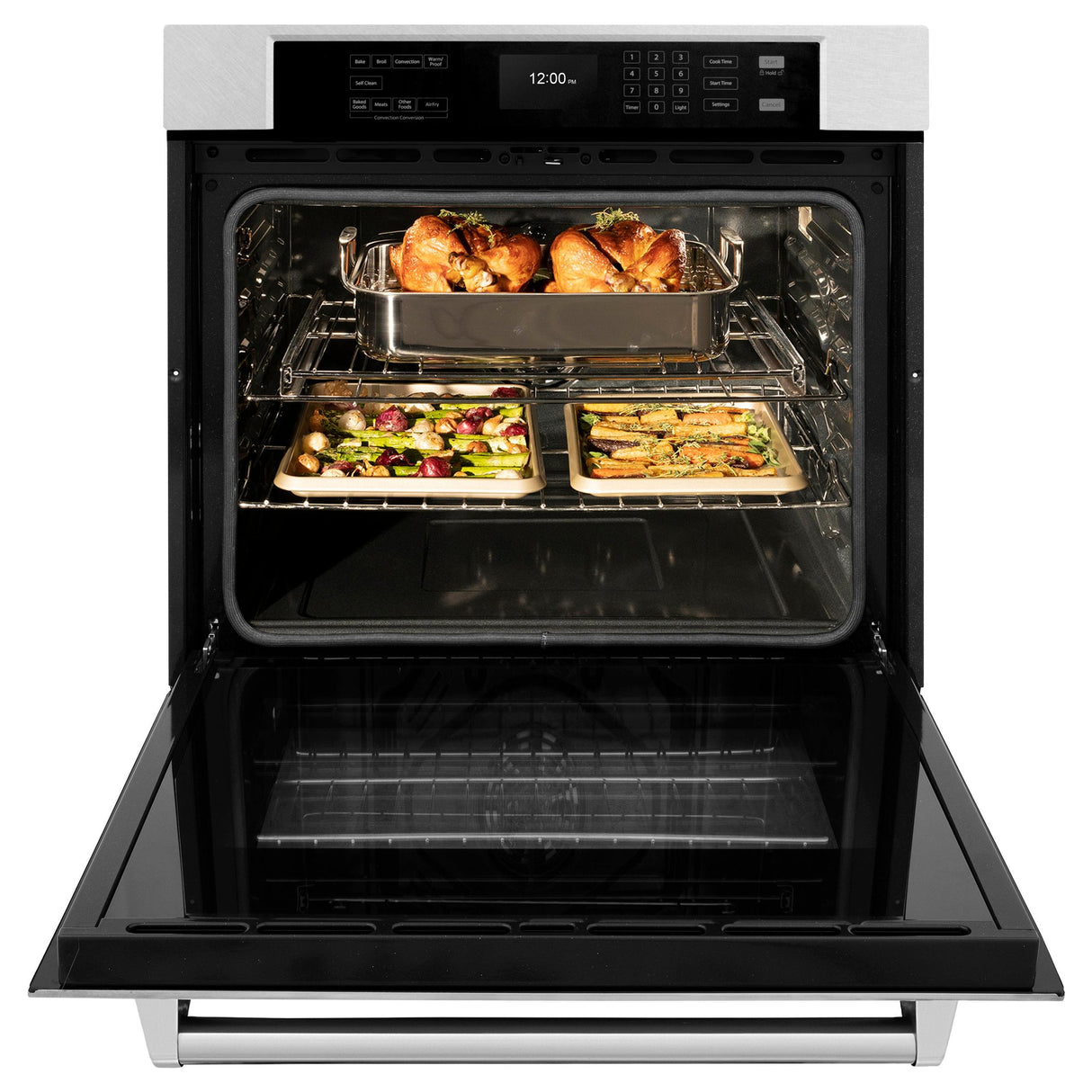 ZLINE 30 in. Professional True Convection Single Wall Oven with Air Fry and Self Clean in DuraSnow' Stainless Steel (WASS-30)