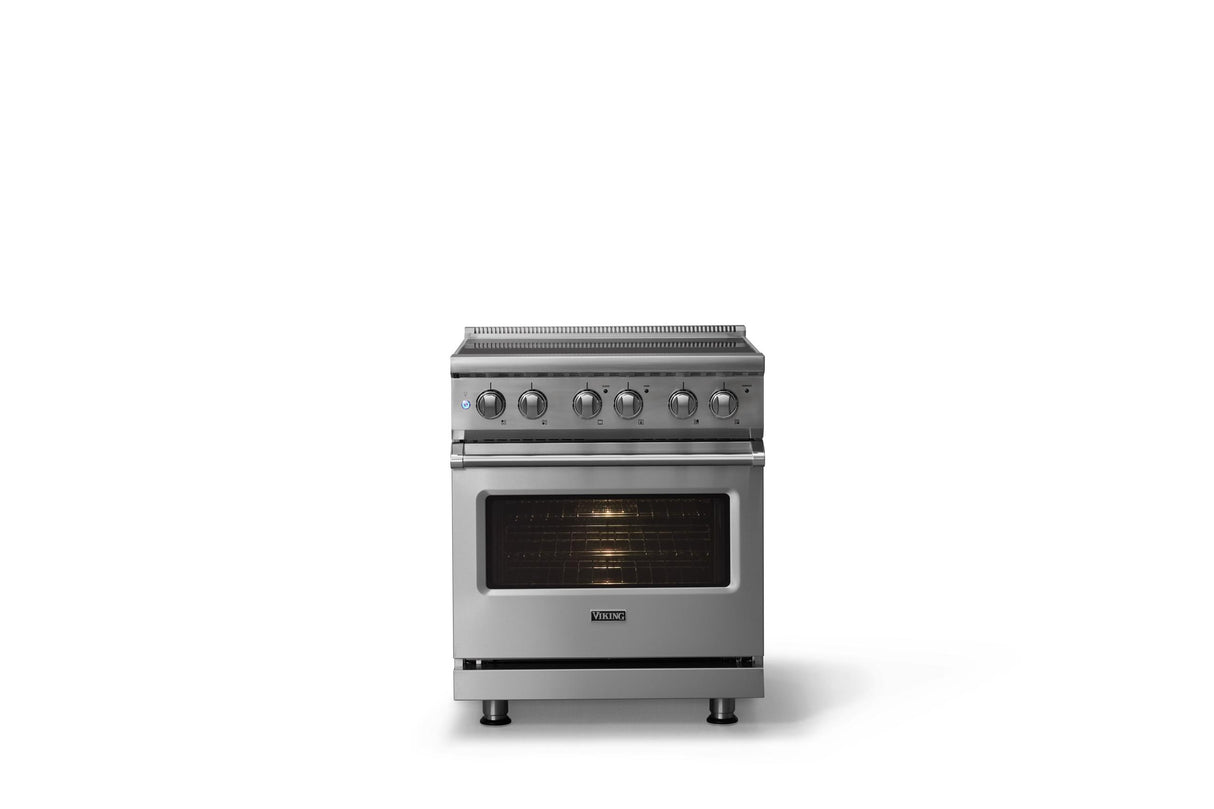 30"W. Electric Range (Finish: Stainless Steel, Trim: Polished Chrome)