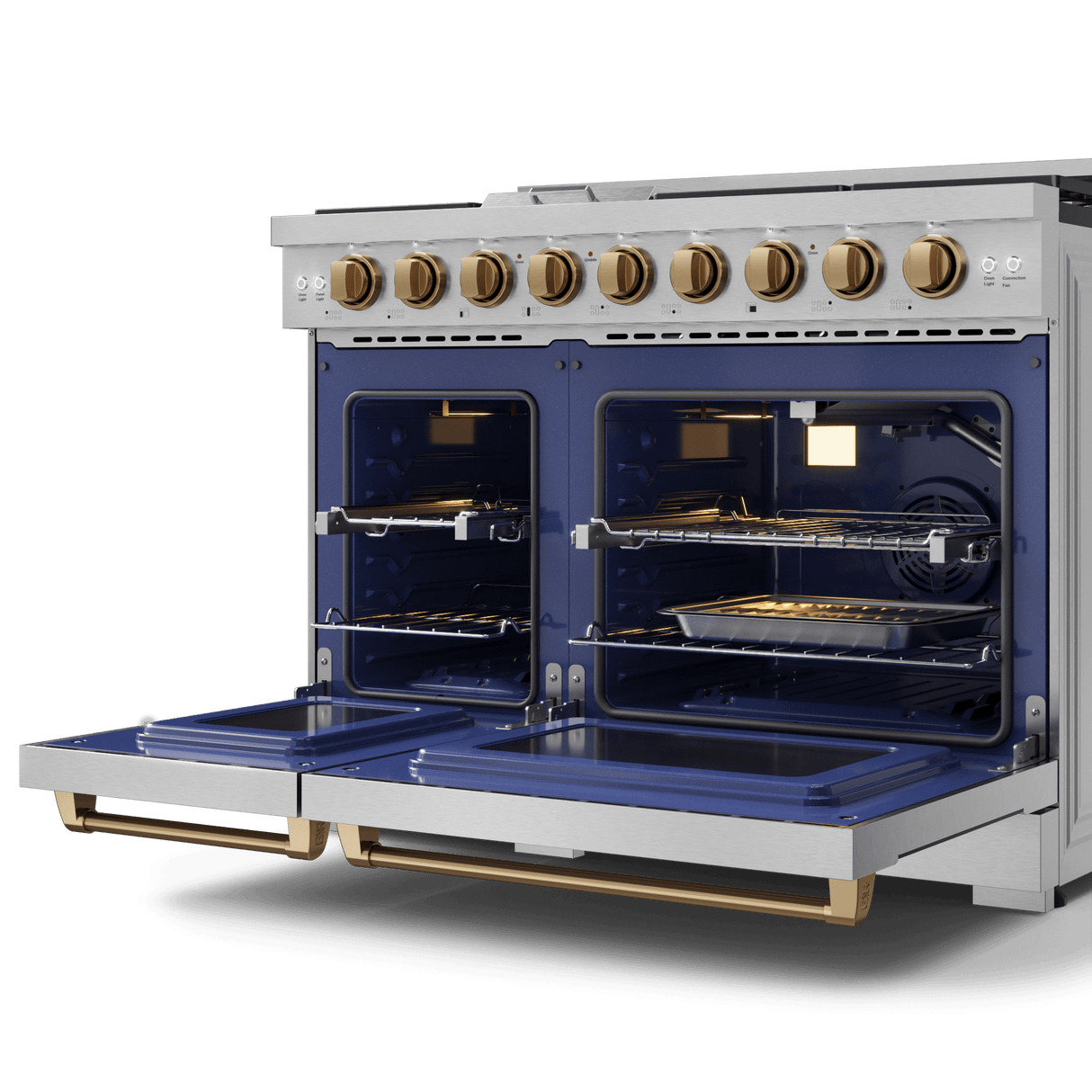 48 Inch Professional Lp Range With Pro-style Knobs In Stainless Steel/bronze Gordon Ramsay Series