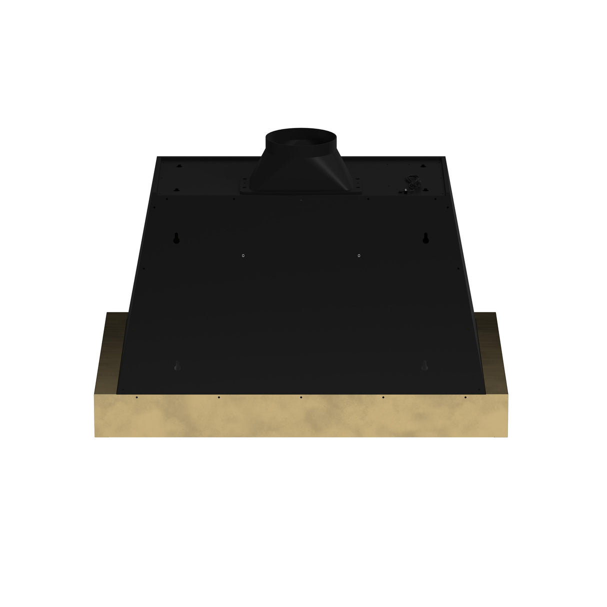 Forno Vittorio 36-Inch Wall Mount Range Hood, Black with Antique Brass Trim, 600 CFM Airflow, Dishwasher-Safe Baffle Filters, Remote Control, 3-Speed Fan, Bright LED Lighting.