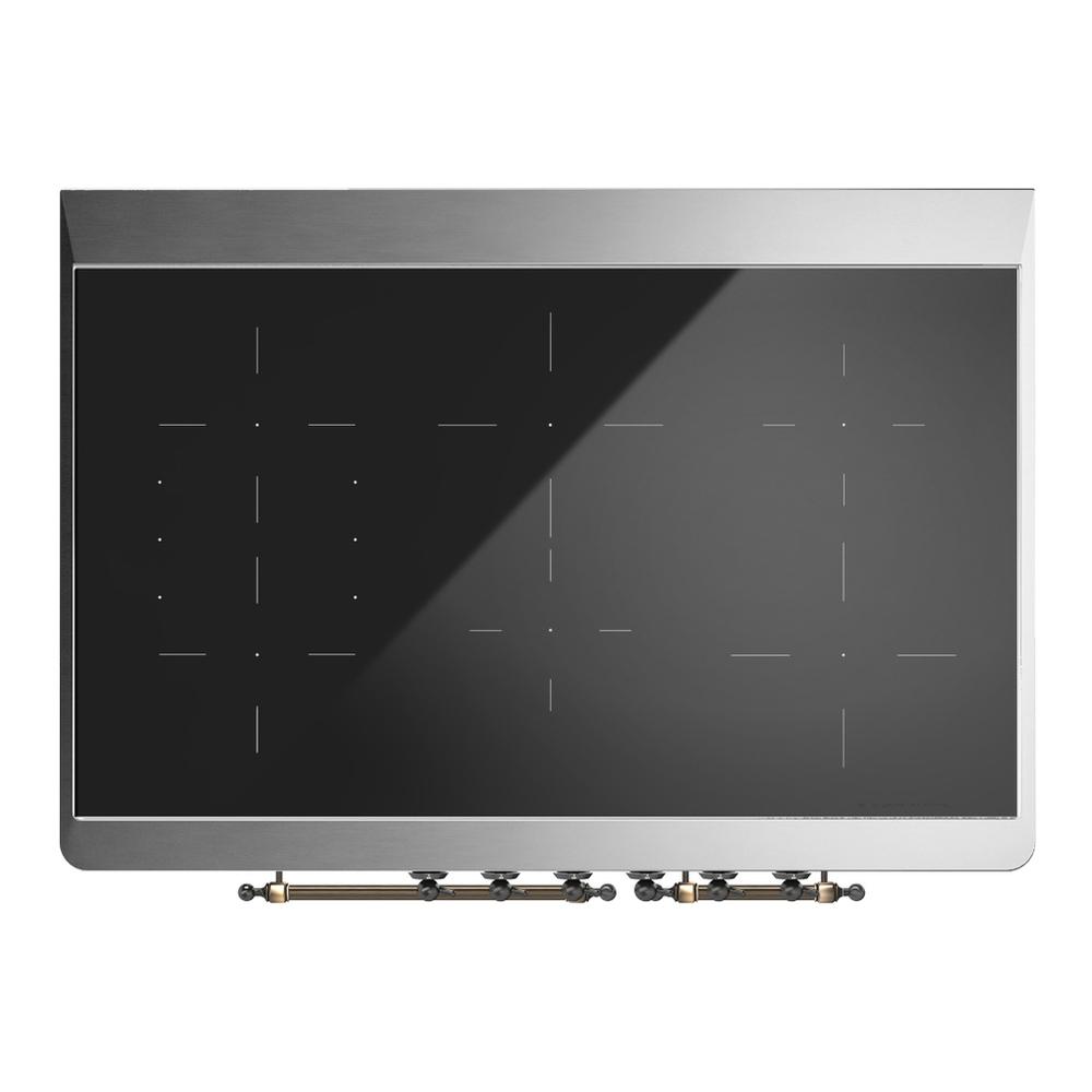ILVE UMDIB40NR3MGB Majestic III 40 inch Induction Range with 6 Elements, 3.82 cu. ft. Total Oven Capacity (Triple Glass Door, Graphite Matte, Burnished)