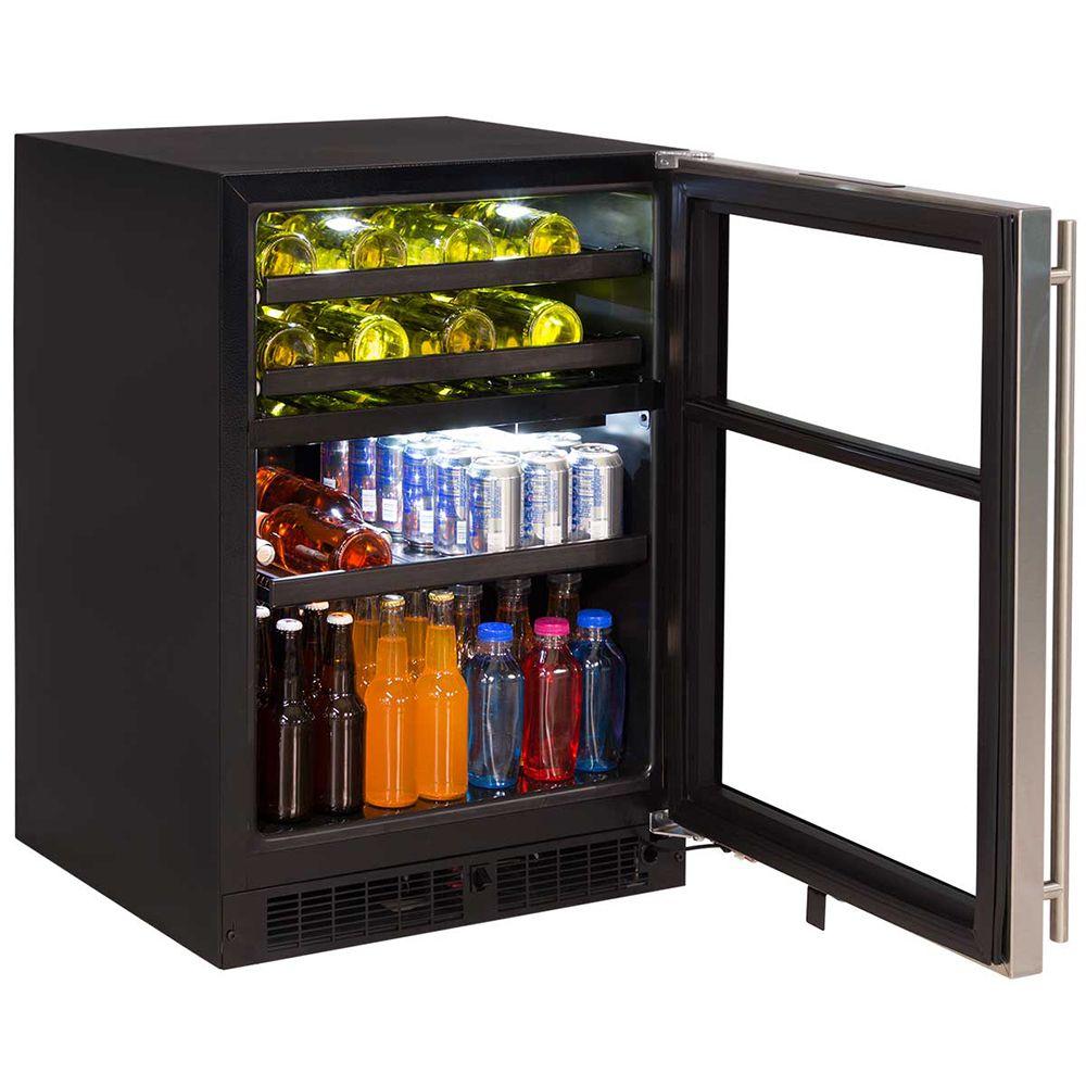 24-In Built-In Dual Zone Wine And Beverage Center with Door Style - Stainless Steel Frame Glass, Door Swing - Right