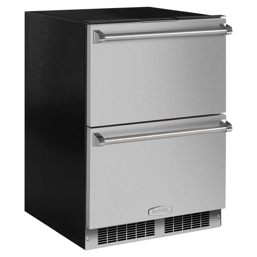24-In Professional Built-In Refrigerated Drawers with Door Style - Stainless Steel, Door Swing - Field Reversible