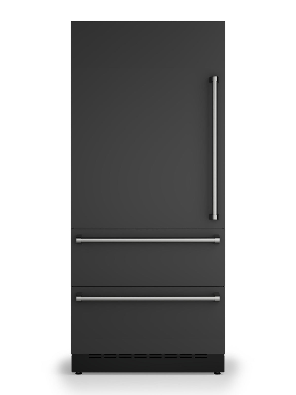 36"W. Integrated Bottom Freezer Door Panel Left Hinge - Cast Black