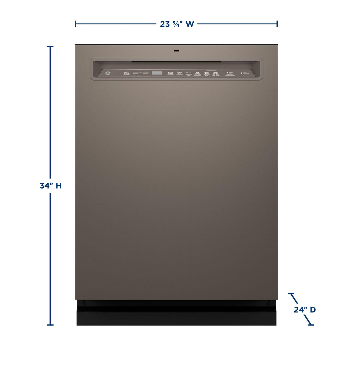GE® ENERGY STAR® Front Control with Stainless Steel Interior Dishwasher with Sanitize Cycle