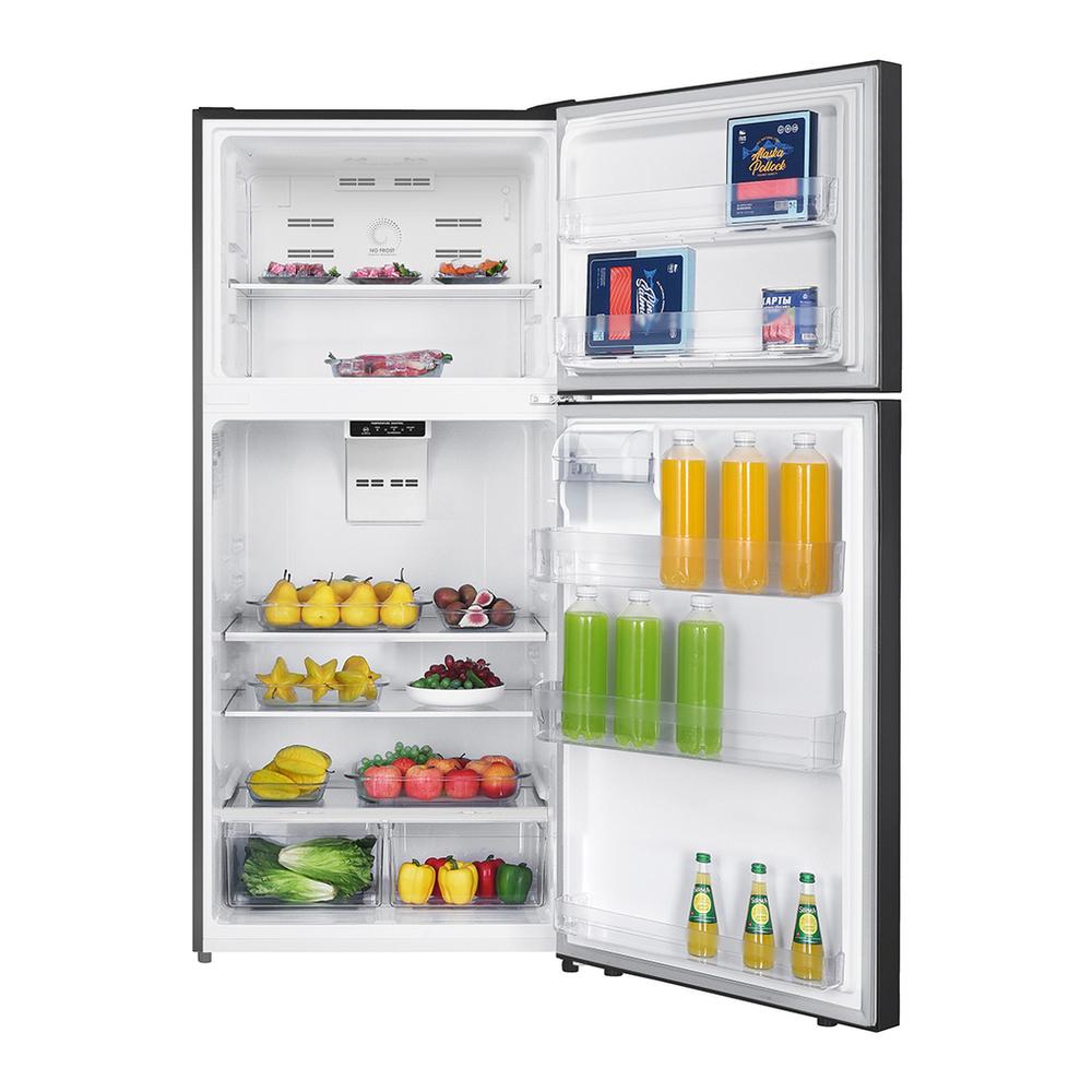 Verona VEFTF3018RBK 30 inch Top Freezer Refrigerator with 18.1 cu. ft. Total Capacity, LED Lighting, Reversible Doors, Gallon Door Storage, Recessed Handle, Energy Star (Black)