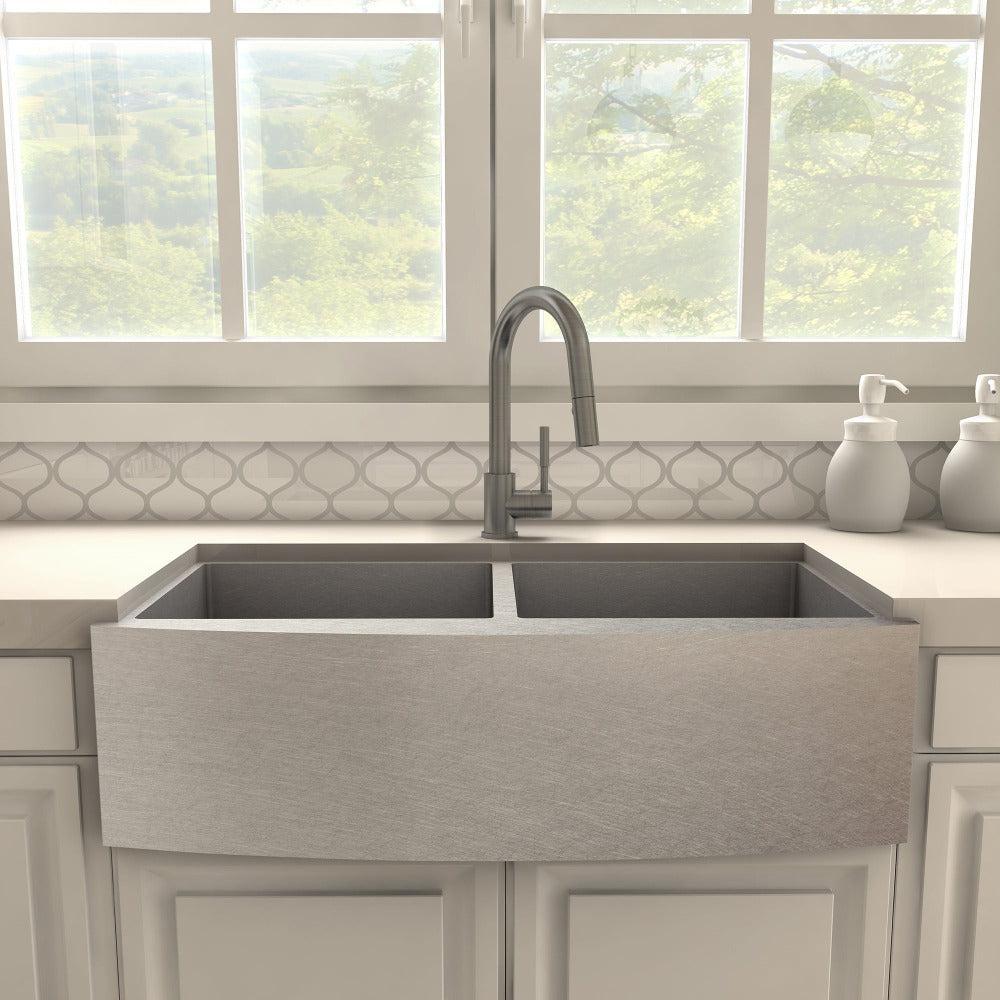 ZLINE Gemini Pull Down Kitchen Faucet in Gun Metal (GEM-KF-GM)