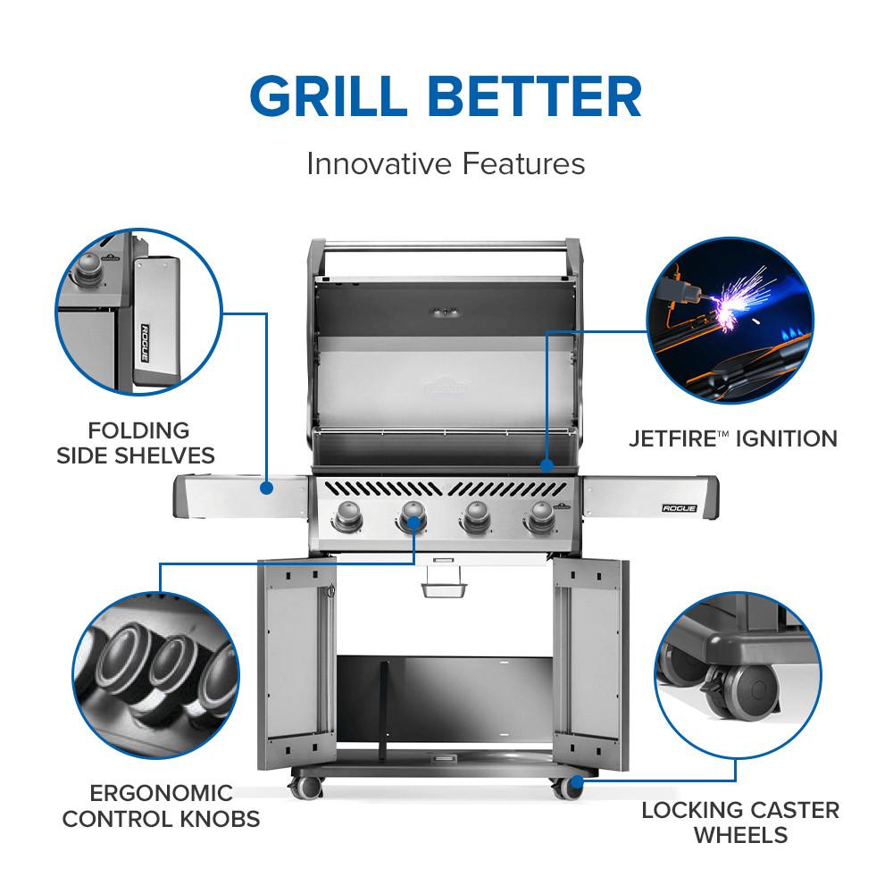 Rogue 525 Gas Grill , Propane, Stainless Steel