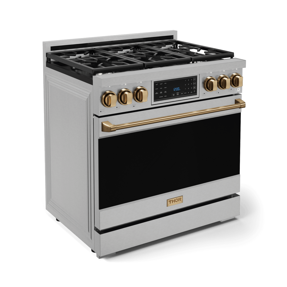 36 Inch Professional Gas Range With Tilt Panel Touch Control In Stainless Steel/bronze Gordon Ramsay Series