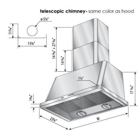 36 Inch Matte Graphite Wall Mount Convertible Range Hood