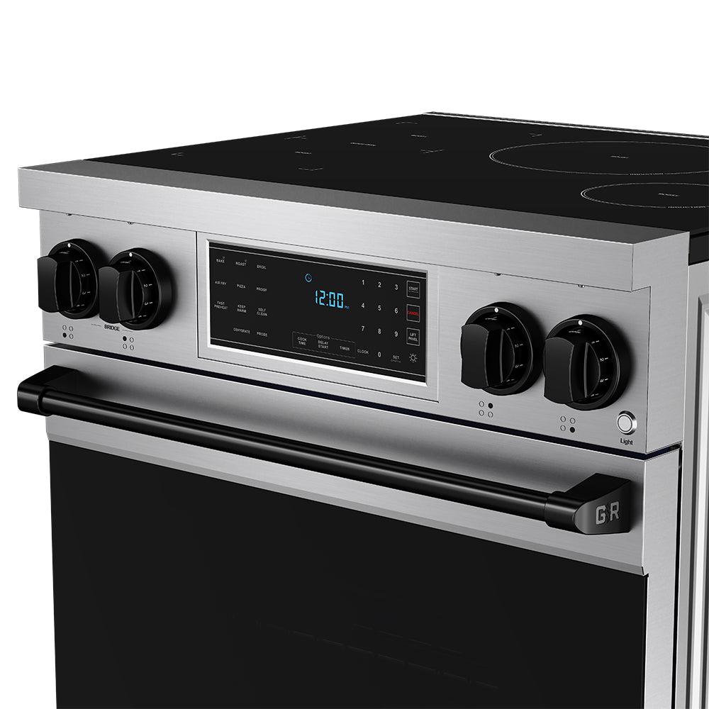 30 Inch Professional Induction Range With Tilt Panel Touch Control In Stainless Steel and Black Gordon Ramsay Series