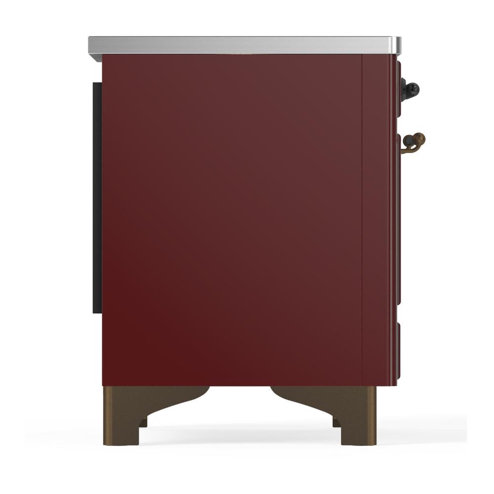 ILVE UMIB36NR3BUB Majestic III 36 inch Induction Range with 6 Elements, 3.5 cu. ft. Total Oven Capacity (Triple Glass Door, Burgundy, Burnished)