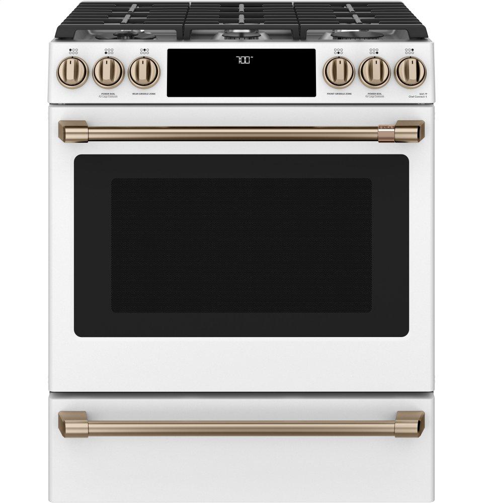 Café 30" Slide-In Front Control Gas Oven with Convection Range