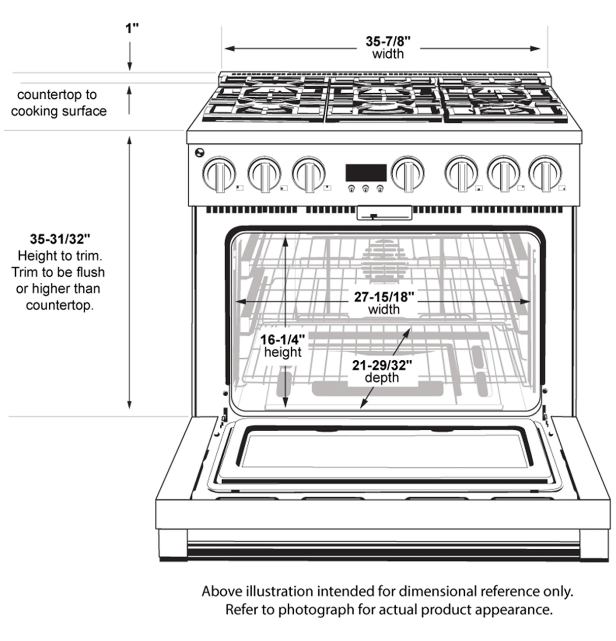 Monogram 36" All Gas Professional Range with 6 Burners
