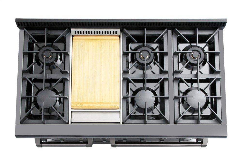 48 Inch Professional Gas Range In Black Stainless Steel