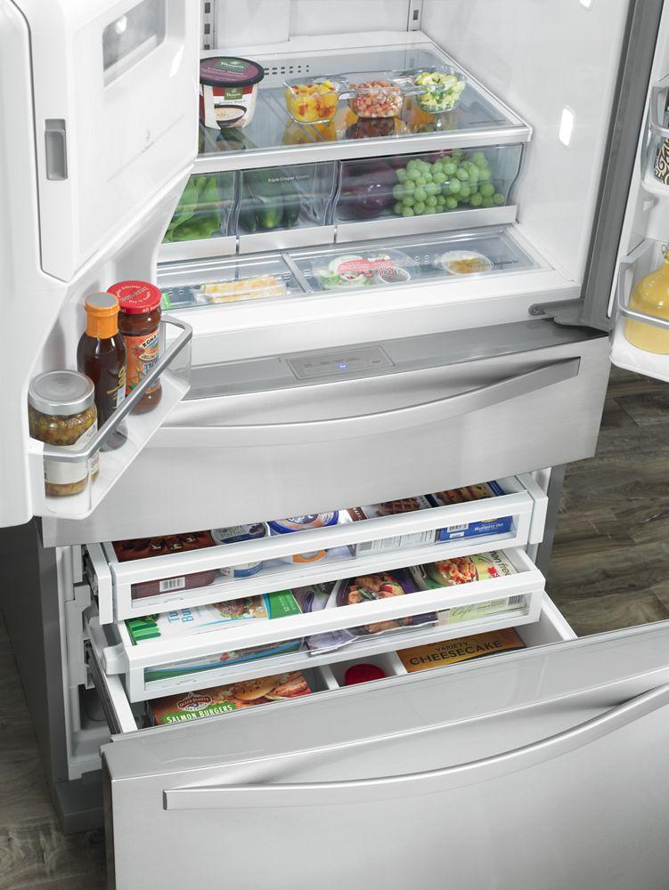 36-inch Wide 4-Door Refrigerator with More Flexible Storage