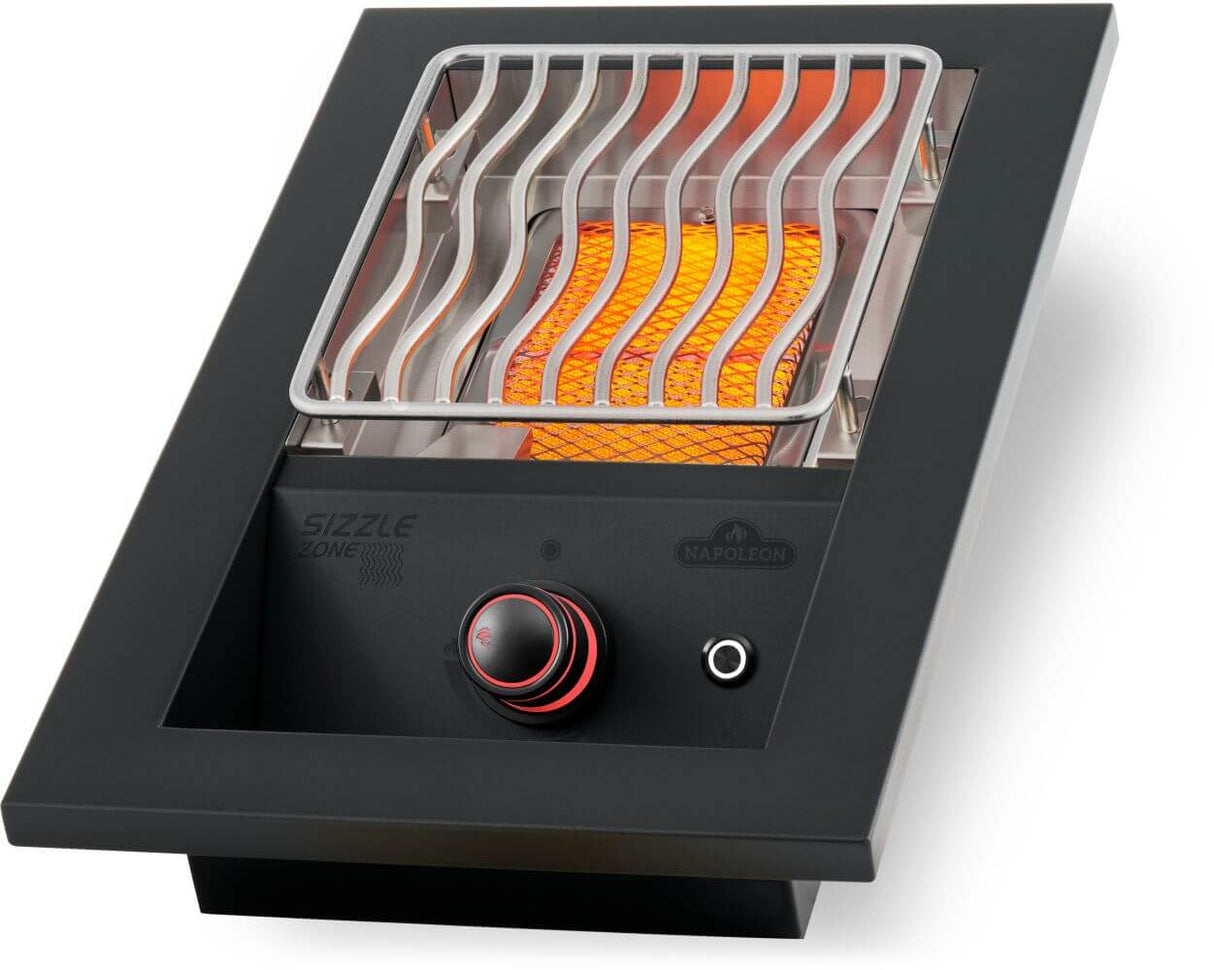 Built-in 700 Series Single Infrared Burner with Matte Black Cover , Propane, Matte/Matt Black