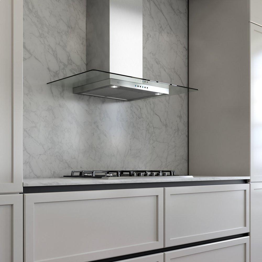 600 CFM 36" Flat Glass And Stainless Italian Made Wall Mount Hood
