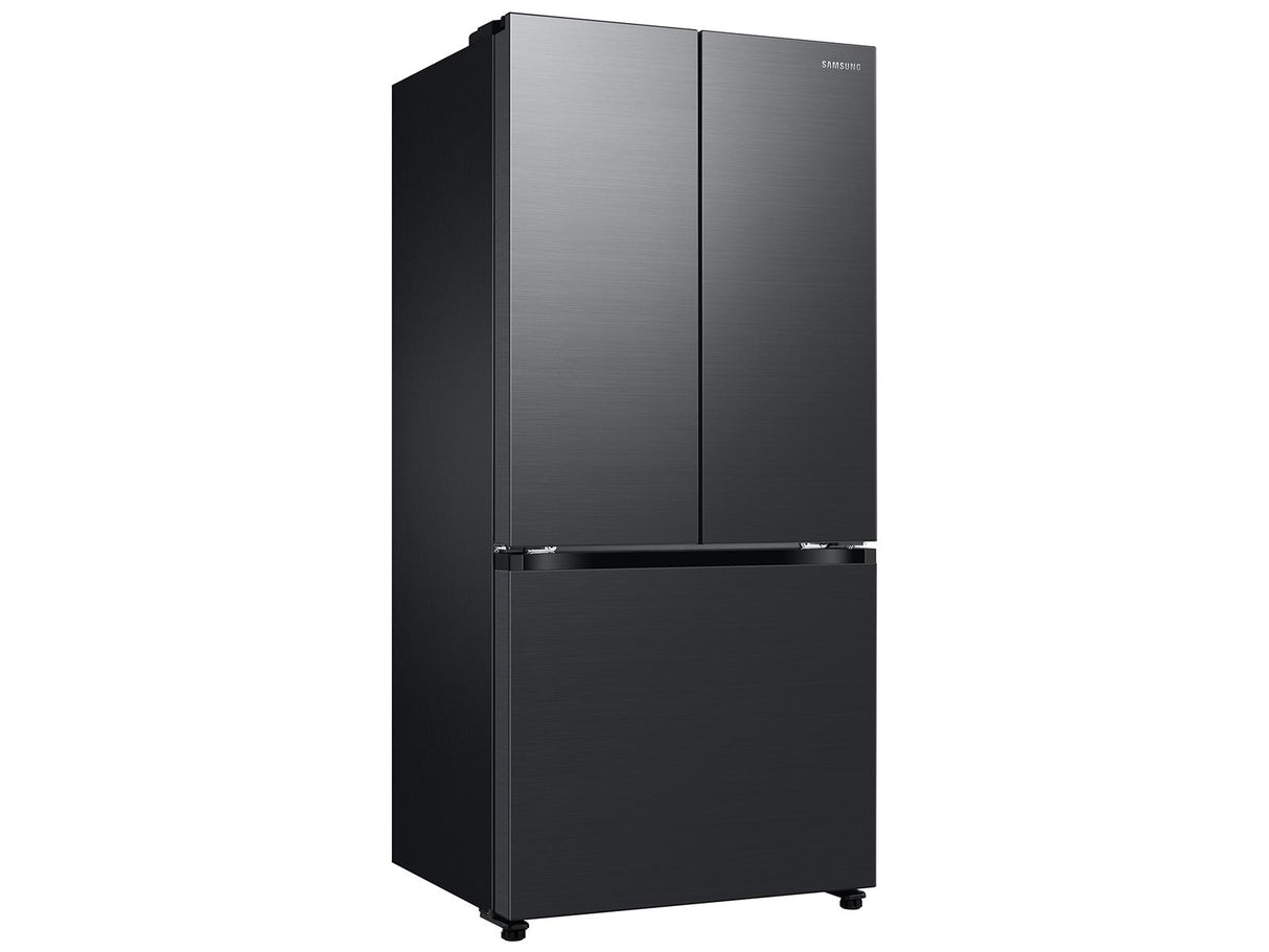 18 cu. ft. Counter Depth 3-Door French Door Refrigerator in Matte Black Steel