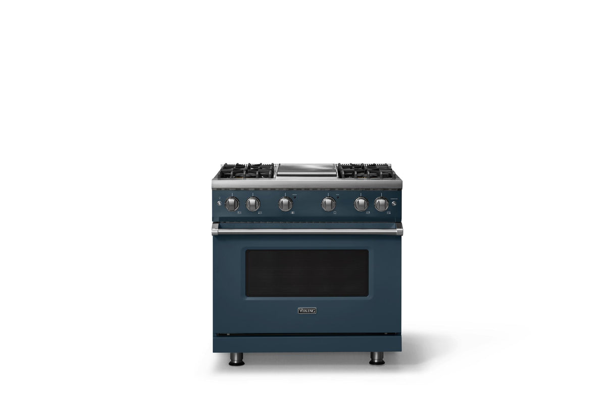 36"W. Sealed Burner Gas Range (Burner: 4g, Finish: Squall, Trim: Polished Chrome, Fuel: Natural Gas)