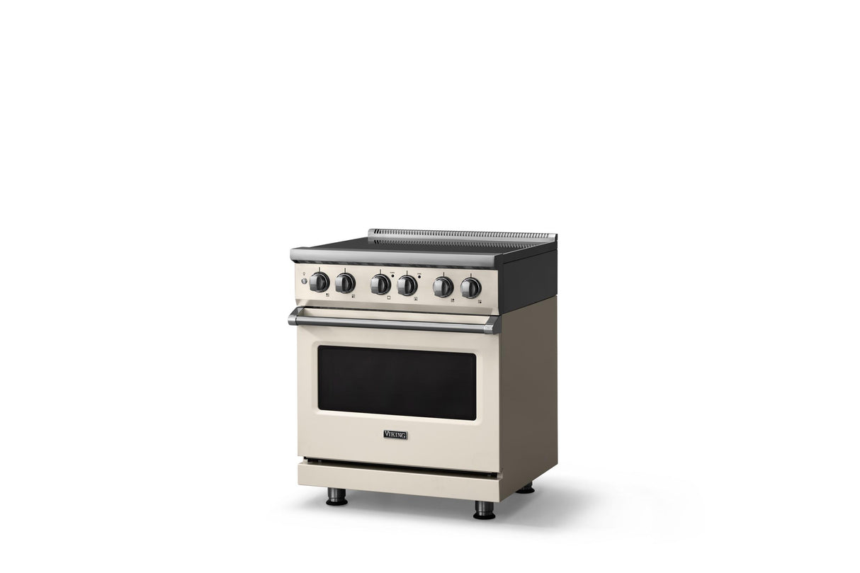 30"W. Induction Range (Finish: Pure White, Trim: Polished Chrome)