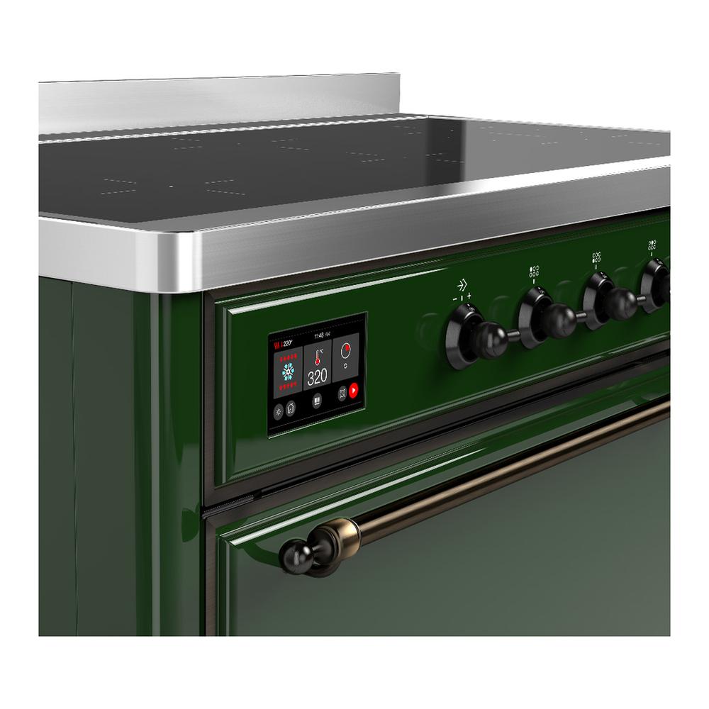 ILVE UMIB48QNR3EGB Majestic III 48 inch Induction Range with 6 Elements, 5.02 cu. ft. Total Oven Capacity (Solid Door, Emerald Green, Burnished)
