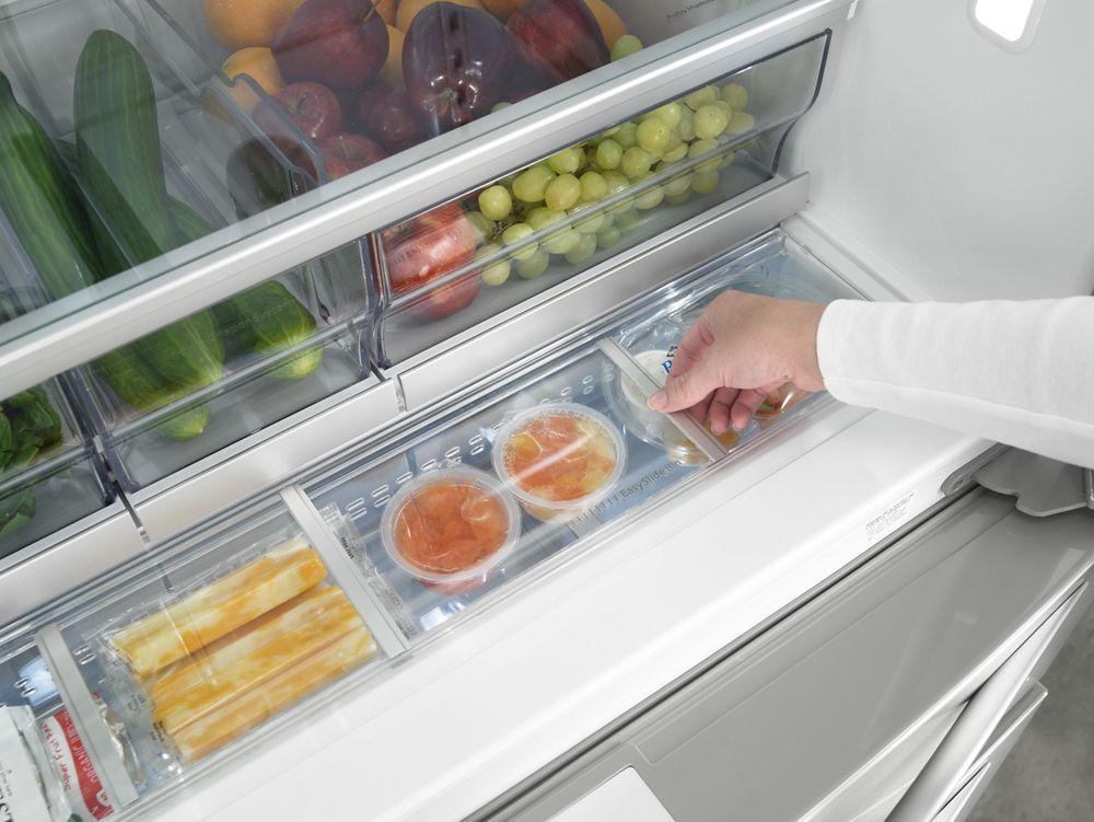 36-inch Wide 4-Door Refrigerator with More Flexible Storage