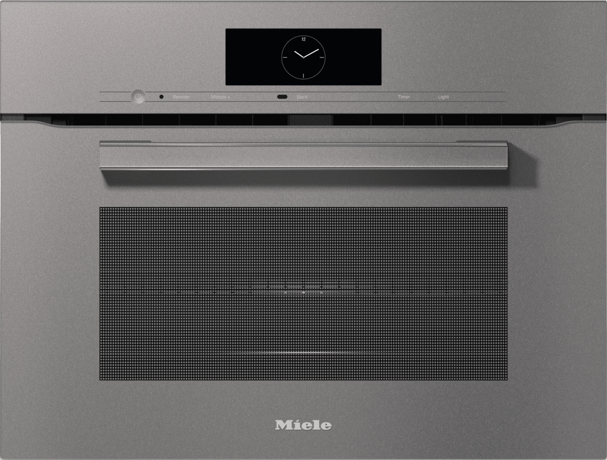 H 7840 BM AM Graphite grey - 24" compact speed oven in a perfectly combinable design with automatic programs and roast probe.