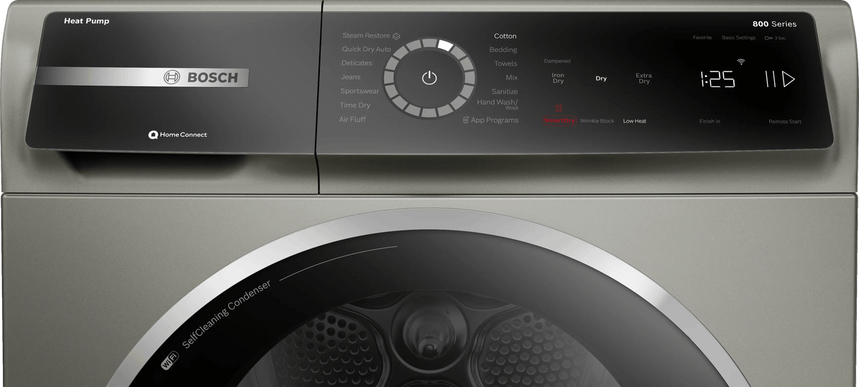 800 Series Heat Pump Dryer Pearl Steel