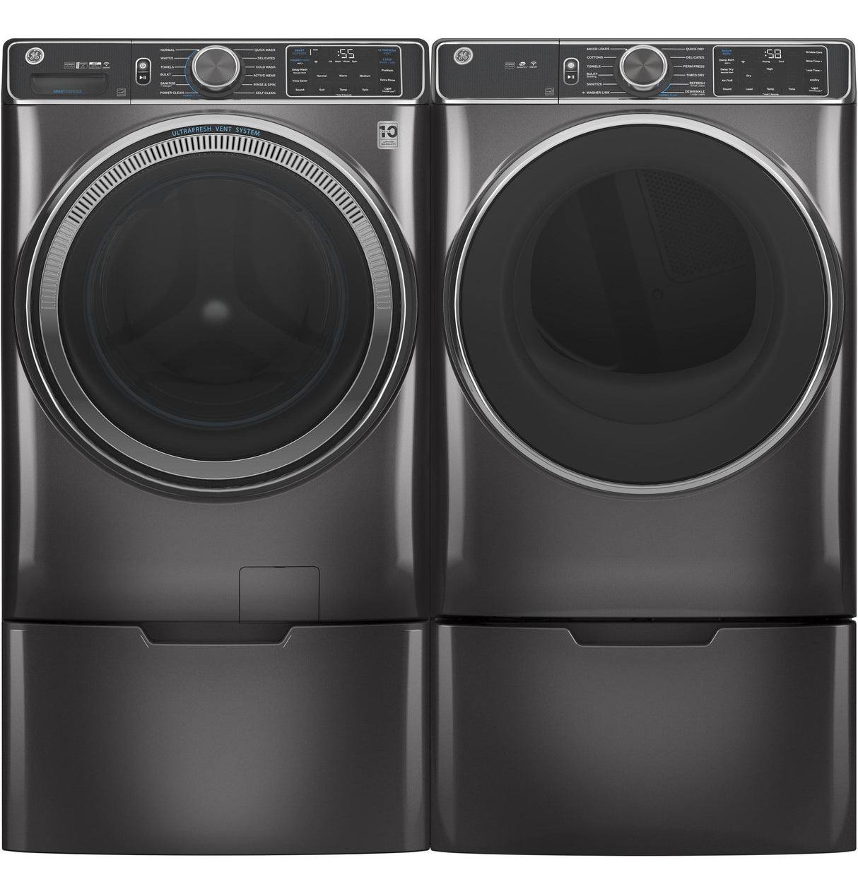 GE® 5.0 cu. ft. Capacity Smart Front Load ENERGY STAR® Steam Washer with SmartDispense™ UltraFresh Vent System with OdorBlock™ and Sanitize + Allergen
