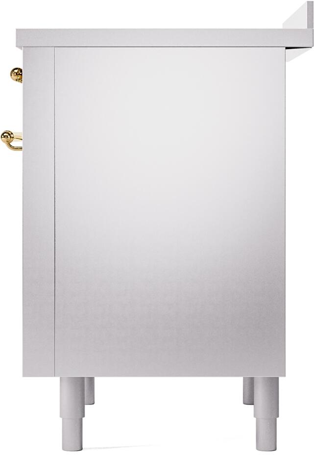 Nostalgie II 36 Inch Electric Freestanding Range in Stainless Steel with Brass Trim