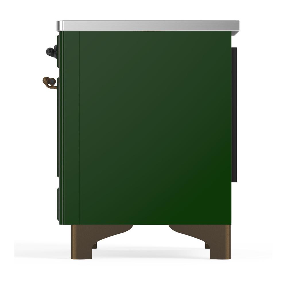 ILVE UMIB36NR3EGB Majestic III 36 inch Induction Range with 6 Elements, 3.5 cu. ft. Total Oven Capacity (Triple Glass Door, Emerald Green, Burnished)