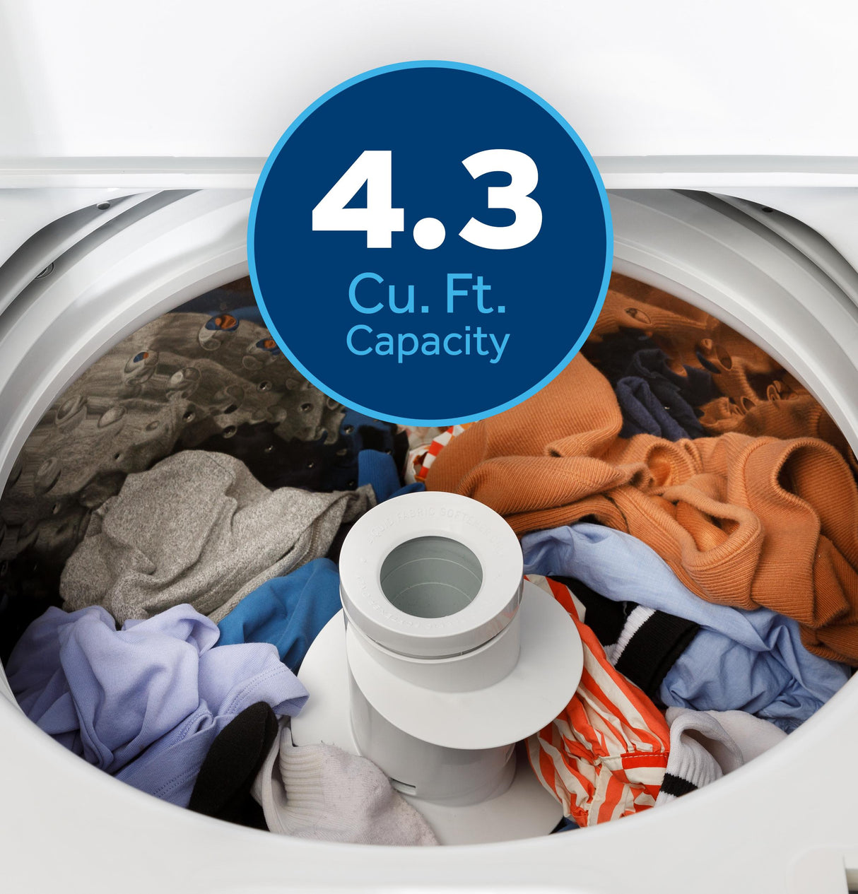GE® 4.3 cu. ft. Capacity Washer with Stainless Steel Basket,Cold Plus and Water Level Control