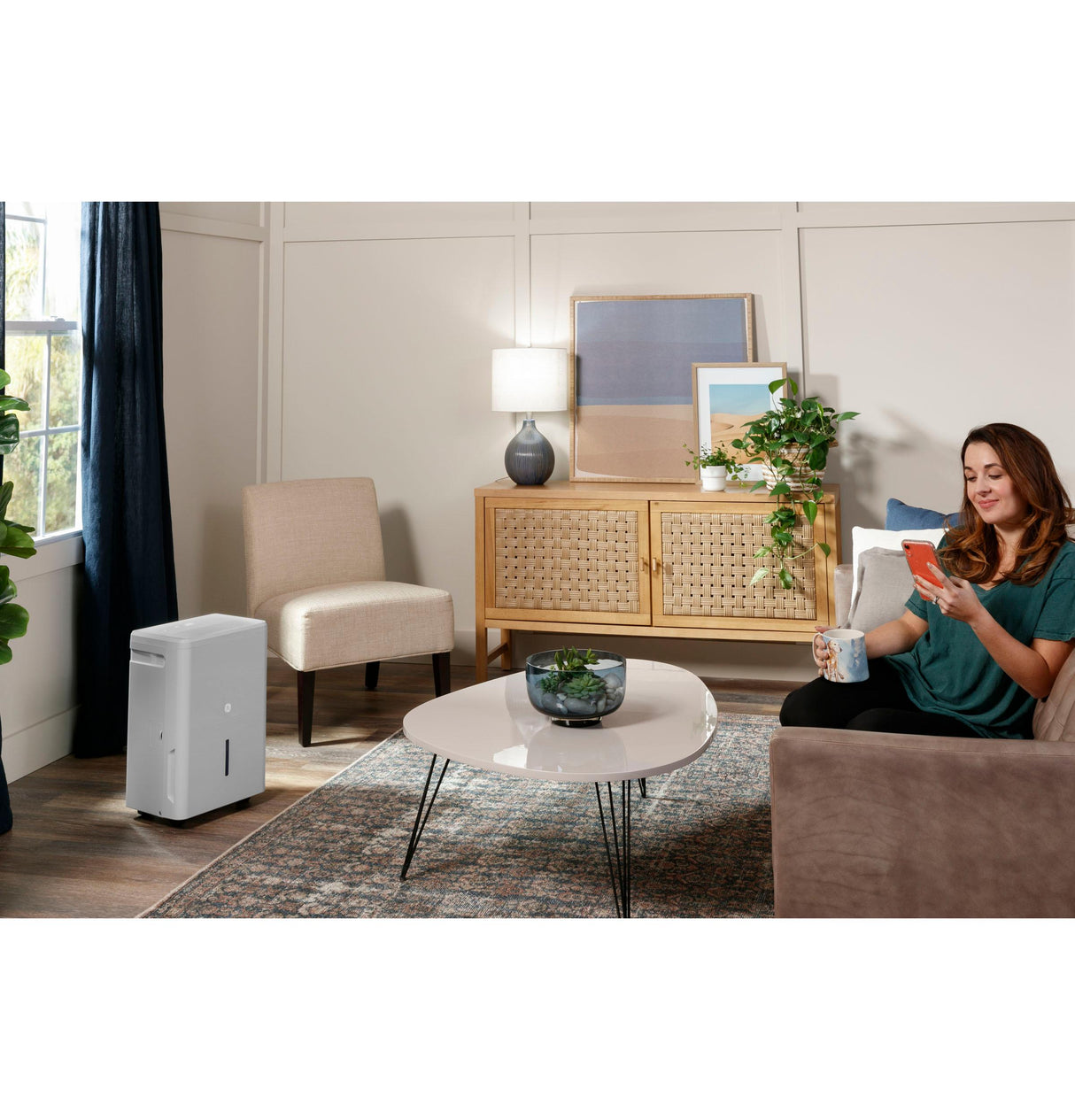 GE® ENERGY STAR® 50 Pint Portable Dehumidifier with Smart Dry for Wet Spaces