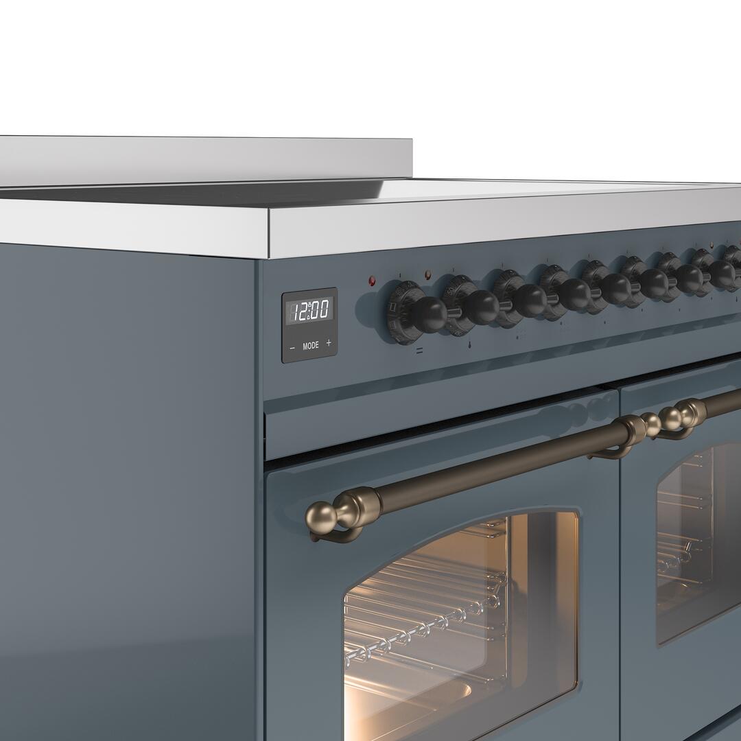 Nostalgie II 40 Inch Electric Freestanding Range in Blue Grey with Bronze Trim